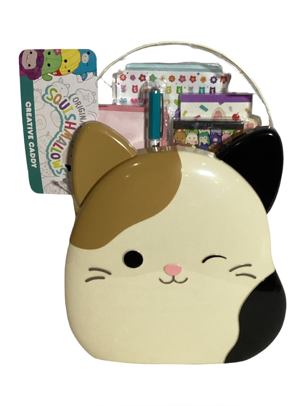 Squishmallows Original Creative Caddy Stationary Kitty Cat Set NEW Stickers, Pen